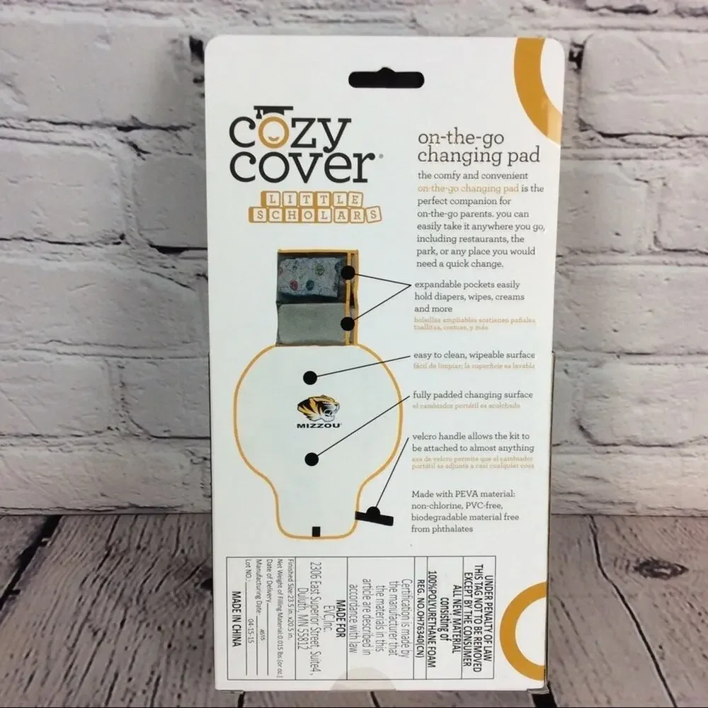 NCAA Missouri Tigers Cozy Cover Diaper Changing Pad Tailgating Game Day